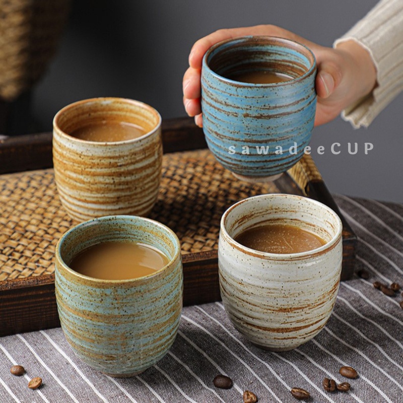 Ceramic Cup Pottery Mug 200ml Arabian Coffee Cup Japanese Retro Style Tea Mug Cawan Seramik Water Cup Porcelain Cup