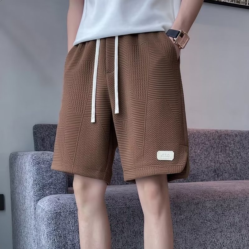 High QualityOOTD New Short pants Men Korean Trend pant Men's Shorts Casual Five Points Short Pants sport Beach Wear Short Pants SELUAR PENDEK SELUAR LELAKI Jersey pants Waffle Fashion Loose Shorts men