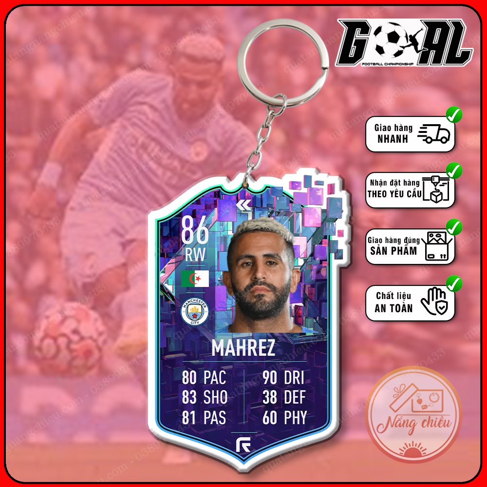 Gaming football icon card - Keychain with Riyad Mahrez image - MC Club[9313-9324]