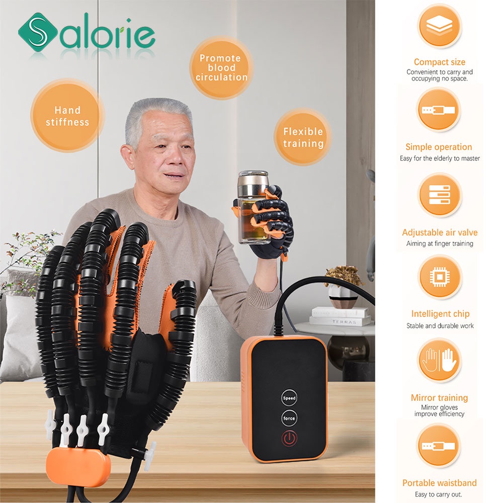 SALORIE Finger Rehabilitation Robot Gloves Smart USB Rechargeable Finger Training Massage Hemiplegia Stroke Elderly