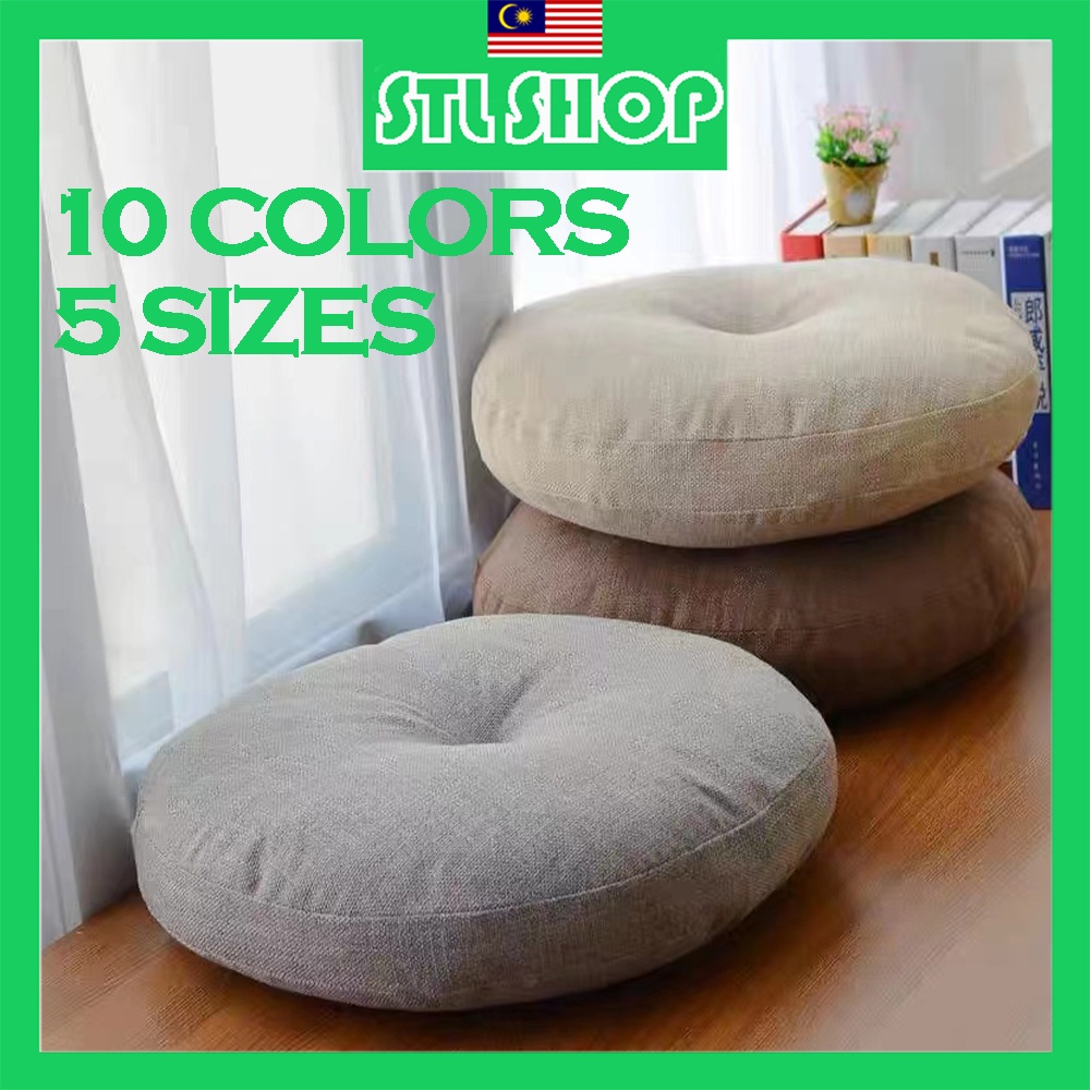 【STL♥MY】 70cm 60cm 50cm 40cm Thickened Linen Round Pouf Floor Pillow Seating Cushion Kusyen kerusi Large Futon Tatami Throw Pillow Throw Cushion Round Handmade Room Décor Pouf for Meditation Yoga Seat Cushion 棉麻蒲团 打坐垫 地上坐垫 瑜伽垫 靠垫 大尺寸