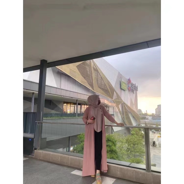 3 Piece  ABAYA JUBAH PLAIN DRESS | Chiffon Outher | Long Outher | Cardigan Abaya