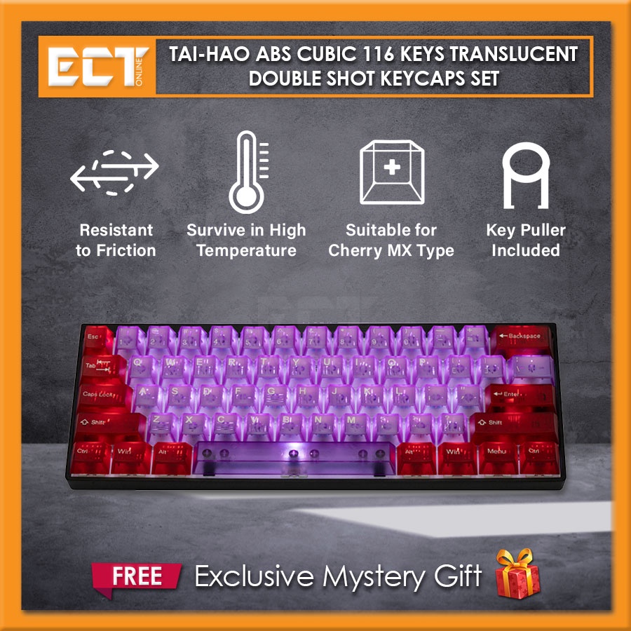 TaiHao ABS Cubic 116 Keys Translucent Double Shot Keycaps Set