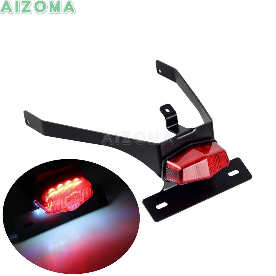 Classic LED Lucas Shape Tail Light Motorcycle License Plate Brake Lamp w/Bracket For Harley Street 750 XG750 500 XG500 2