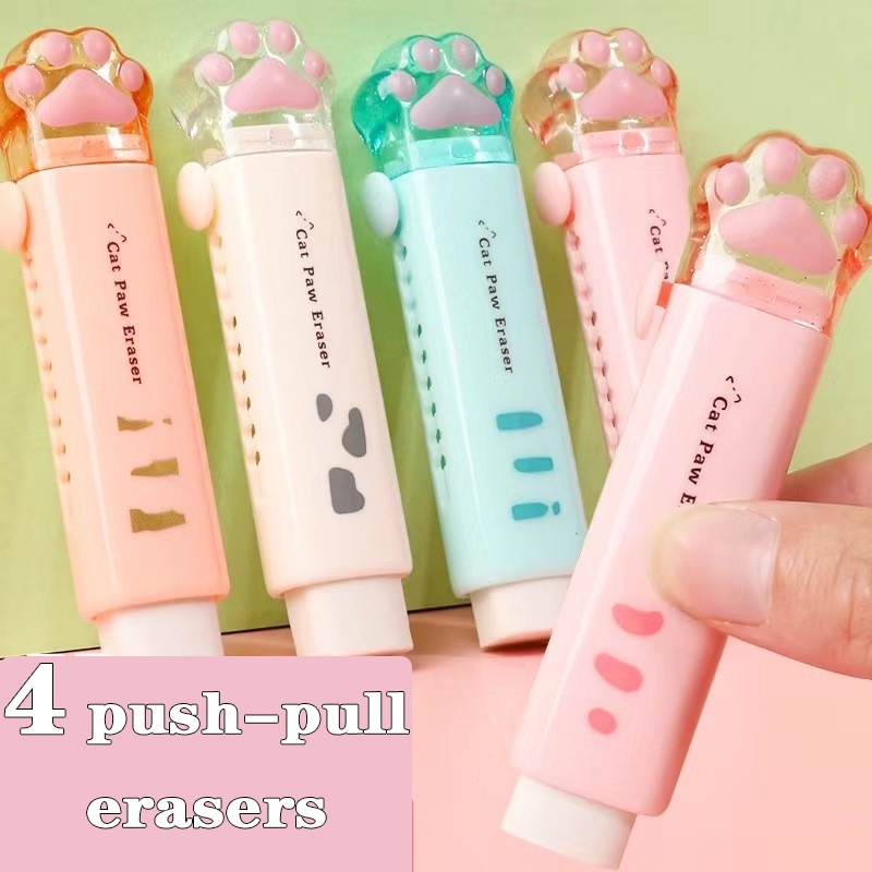 Kawaii Cat Paw Eraser Cartoon Cute Pencil Erasers Student Pencil Rubber