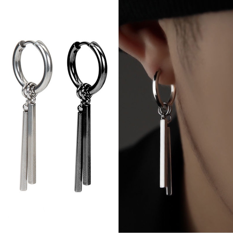 1pcs Stainless Steel Clip on Earrings for Women and Men Fashion No Ear Hole Tassel Earrings Trendy Simple Style Clip Korean Earrings