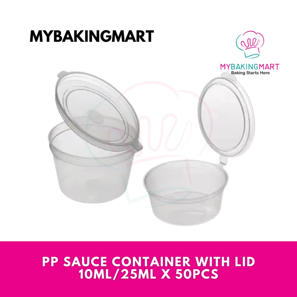 PP Sauce Container With Lid 10ml (50pcs) / 25ml (100pcs) Bekas Sos Kuah ...