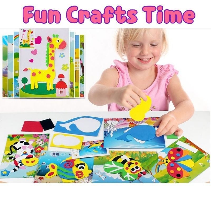 DIY 3D Eva Foam Sticker Art and Crafts for kids Early Learning