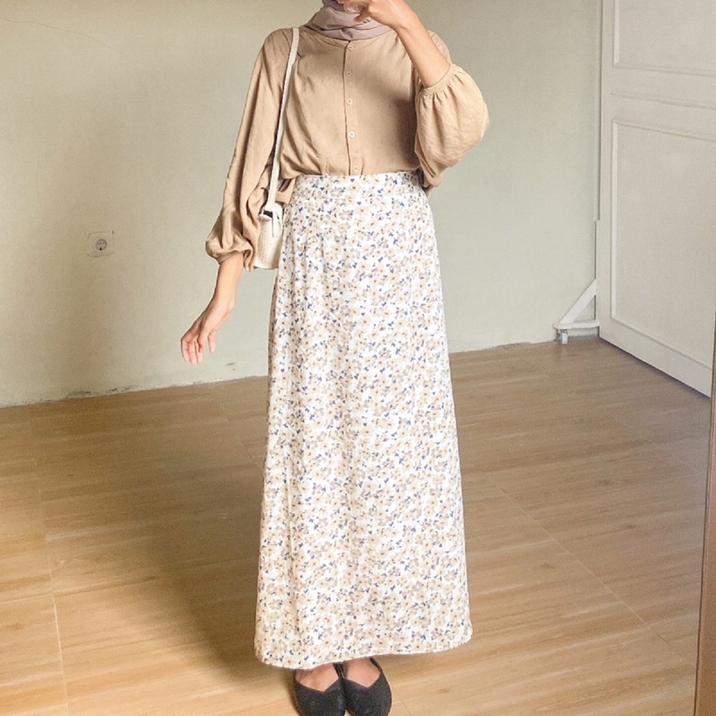 Flower MOTIF SKIRT / DAILY KOREAN STYLE SKIRT / LILY FLORAL VINTAGE SKIRT