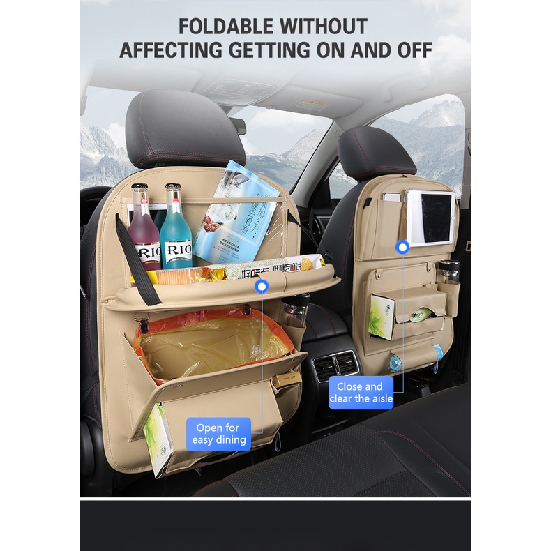 Car Back Seat Organizer Storage Bag Pu Leather Car Accessories Interior