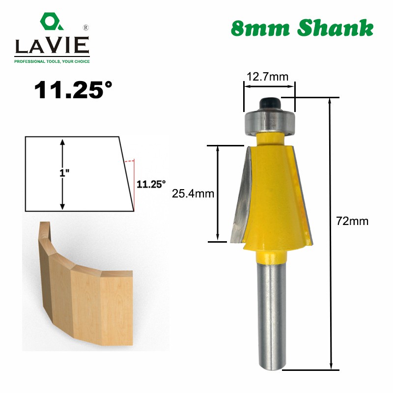Hardware Heavy LAVIE 1pc 8mm Shank Chamfer Router Bit Bevel Edging Milling Cutter Wood Woodorking Machine Tools MC02110 - Image 4