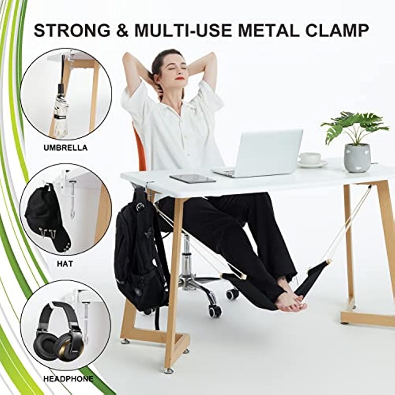 Foot Hammock Under Desk FootRest Adjustable Office Foot Rest Under Desk