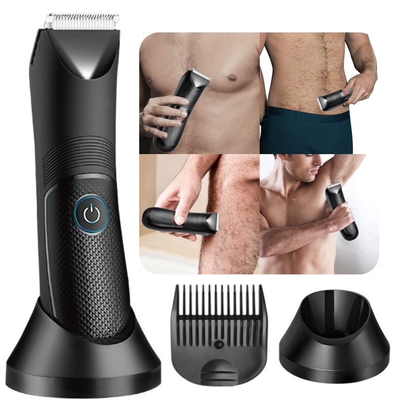 Men's Electric Groin Hair Trimmer Body Grooming Clipper Bikini Epilator Rechargeable Shaver Razor