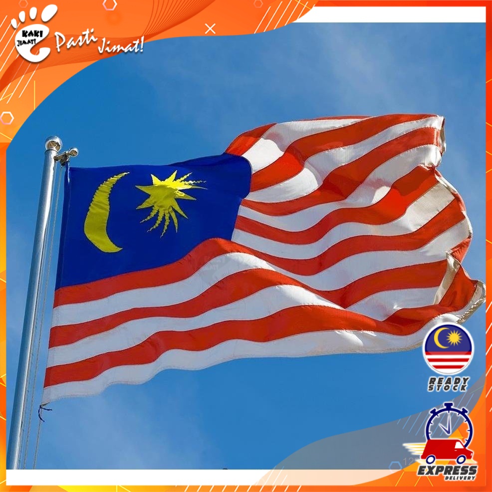 Malaysia Flag Waterproof Polyster Bendera Malaysia Bendera Gantung 2x4 / 3x6 ft Jalur Gemilang borong wholesales murah