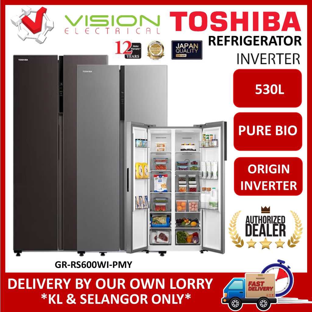 TOSHIBA GRRS600WIPMY 530L Side By Side Refrigerator Smart Control