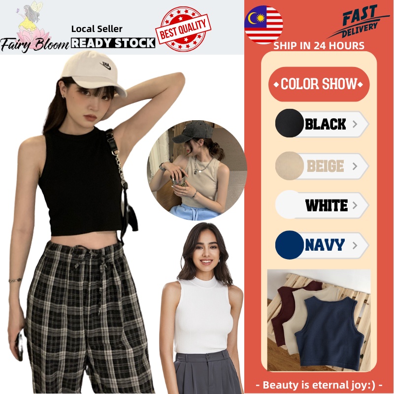 Fairy Bloom Round Neck Crop Top Slim Fit Sleeveless Tanks Top Sexy Short Sleeve T Shirt Retro Women's Bottoming Shirt