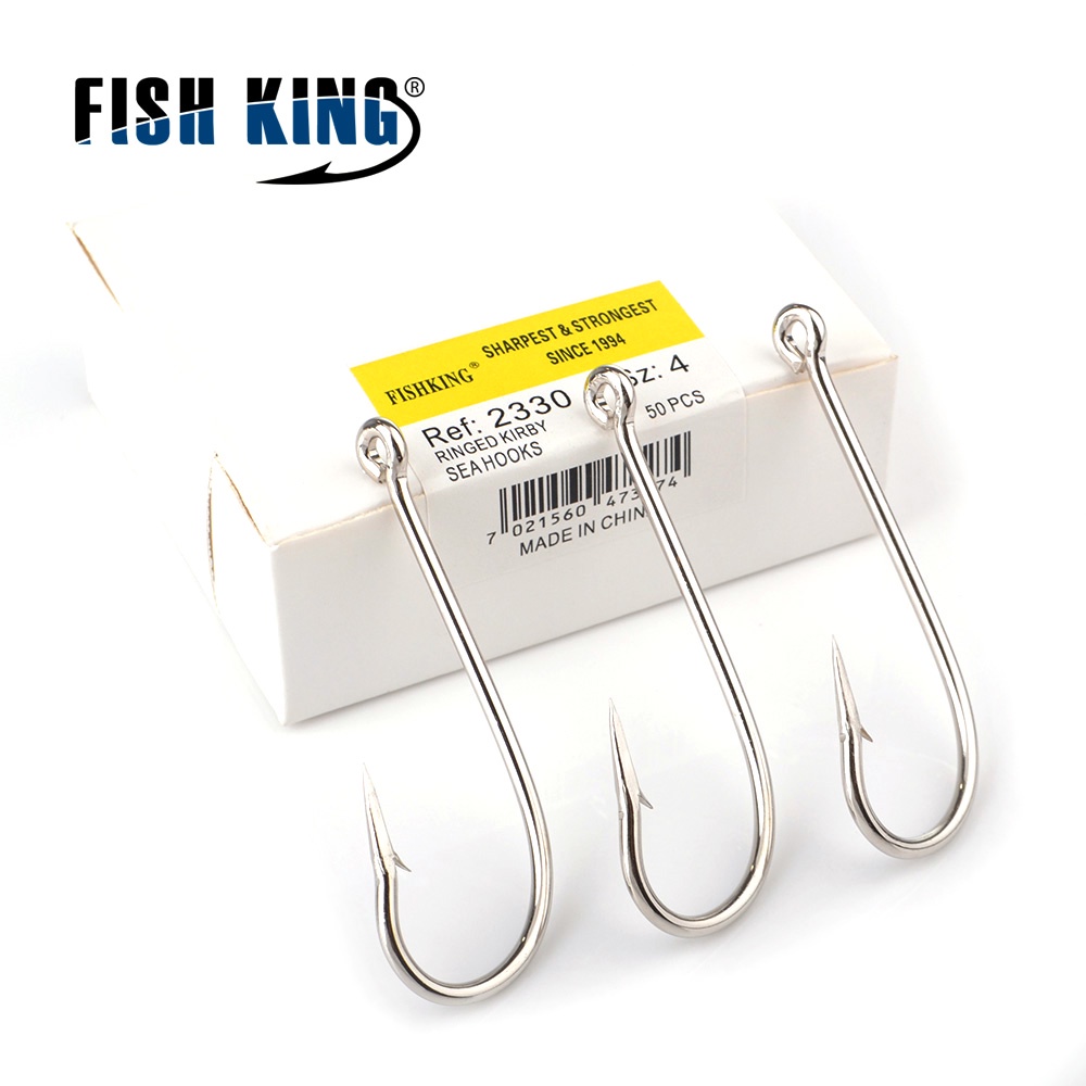 FTK 2330 Fishing Hook Ringed High Carbon Steel Barbed Hook Fishing Tool 100pcs/box Fishing Accessories 10#-20#