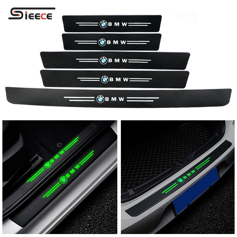 Sieece Car Door Sill Protector Carbon Fiber Luminous Car Bumper Protector Anti Scratch Car Threshold Strips Sticker Car Decals For BMW F30 E60 F10 E90 E46 E36 G20 220I E39 X1 630I 1 4 X5 740LI M3 E30 M4 X4 X3 320I 2 6 7 M850I 730 735 X6 X6M 218I 730LI M5