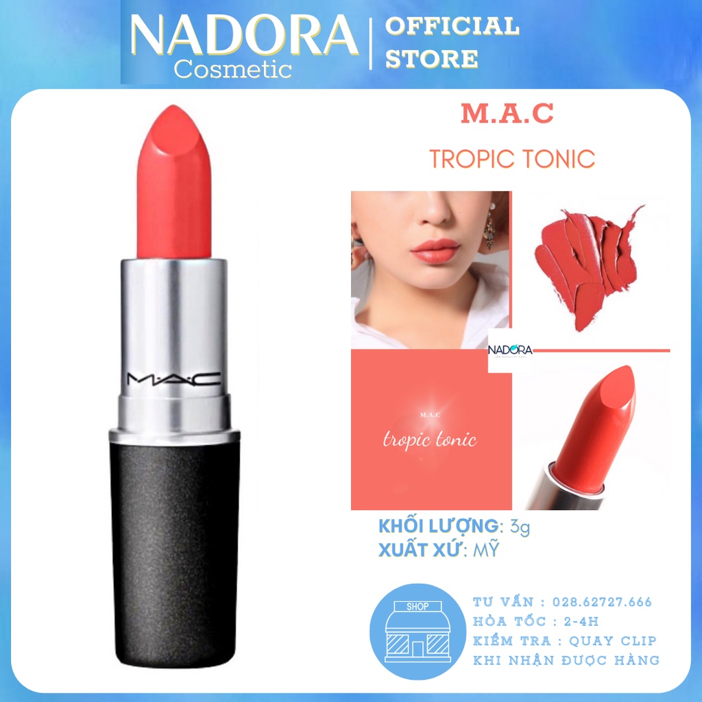 MAC 628 TROPIC TONIC Pink Orange - MATTE Lipstick 3g