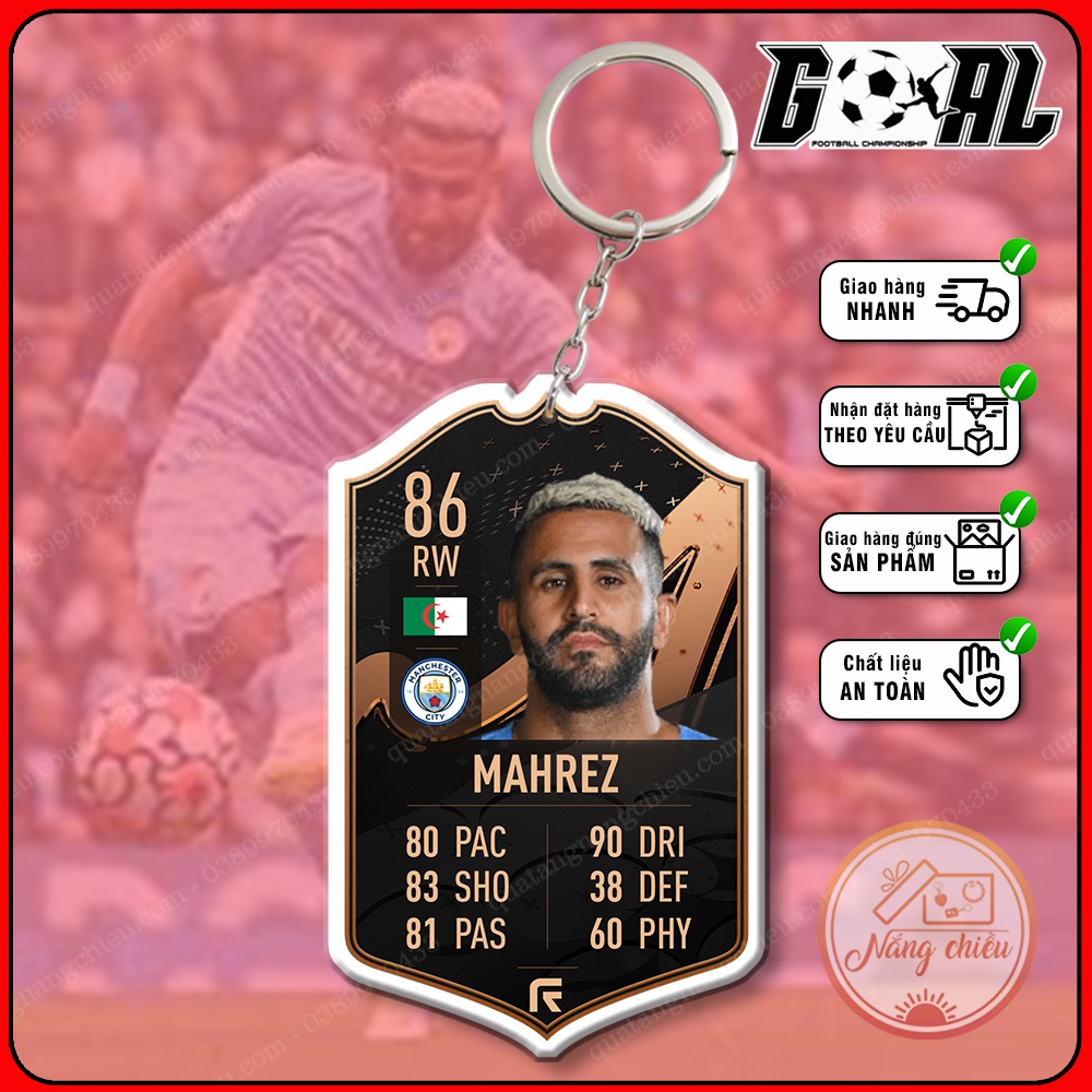 Gaming football icon card - Keychain with Riyad Mahrez image - MC Club[9364]