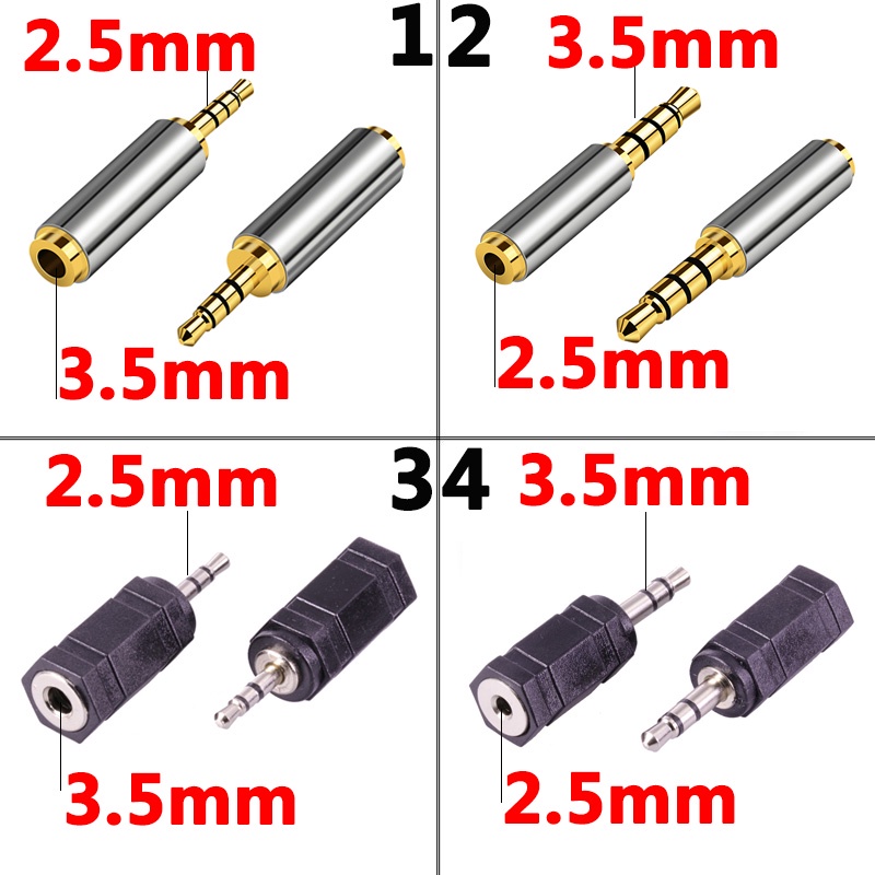 Jack 3.5 mm to 2.5 mm Audio Adapter 2.5mm Male to 3.5mm Female Plug ...