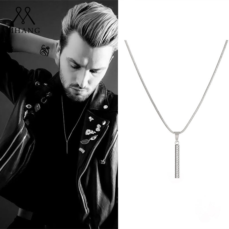 Fashion Silver Long Spiral Pendant Necklace Hiphop Style Long Alloy