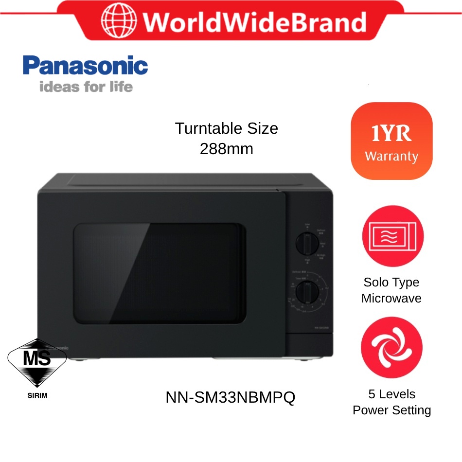 Panasonic 25L Solo Microwave Oven | NN-SM33NBMPQ NN-SM33NB NN-SM33HMMPQ (Ketuhar Gelombang Mikro 微波炉)