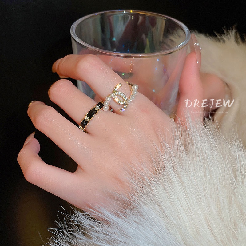 DREJEW 18K gold zircon leather wrapped open ring personalized design internet celebrity style index finger ring new hand jewelry