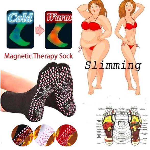 1-5 Pair Fashion Magnela Self-heating Couple Socks Magnela Therapy Anti-fatigue Massage Socks Health Socks Fire Moxibustion Physiotherapy Socks Health Care