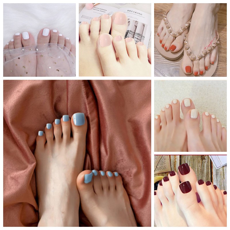 [Toe Fake Nails] 24 Pcs of Each Set of Fake Nails, Free Glue Fake Nails