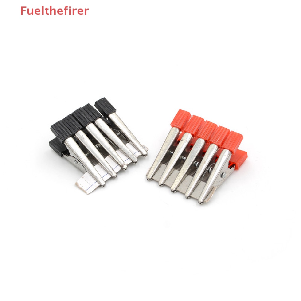 （Fuelthefirer） 10Pcs Alligator Clips Vehicle Test Lead Clips Probes 32mm Red+Black