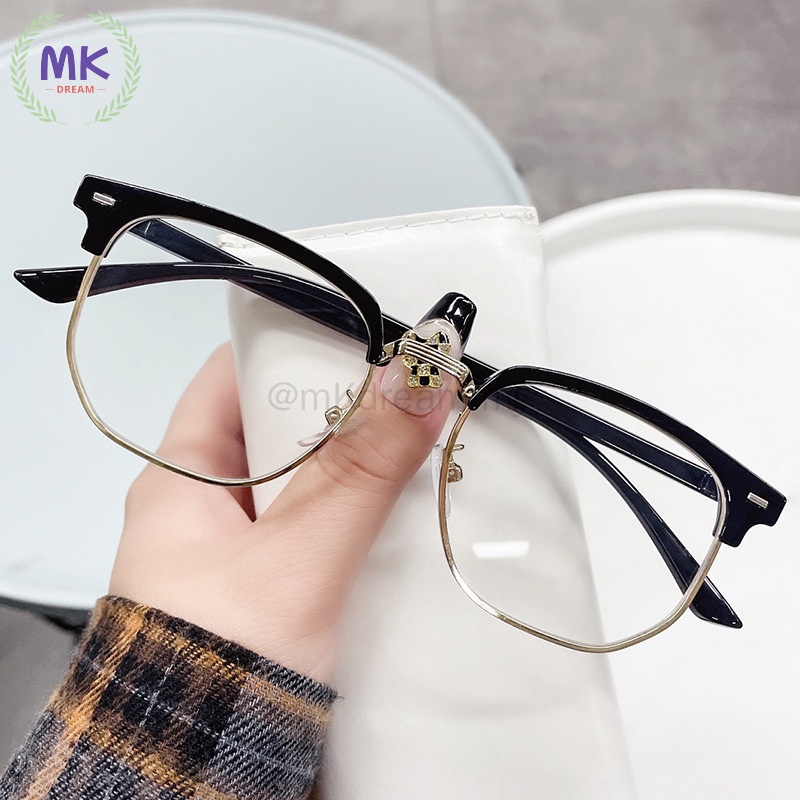 Ready Stock] Anti Blue Lighting Glasses Clubmaster Half-rimmed Glasses  Fashion Men/women | Shopee Malaysia