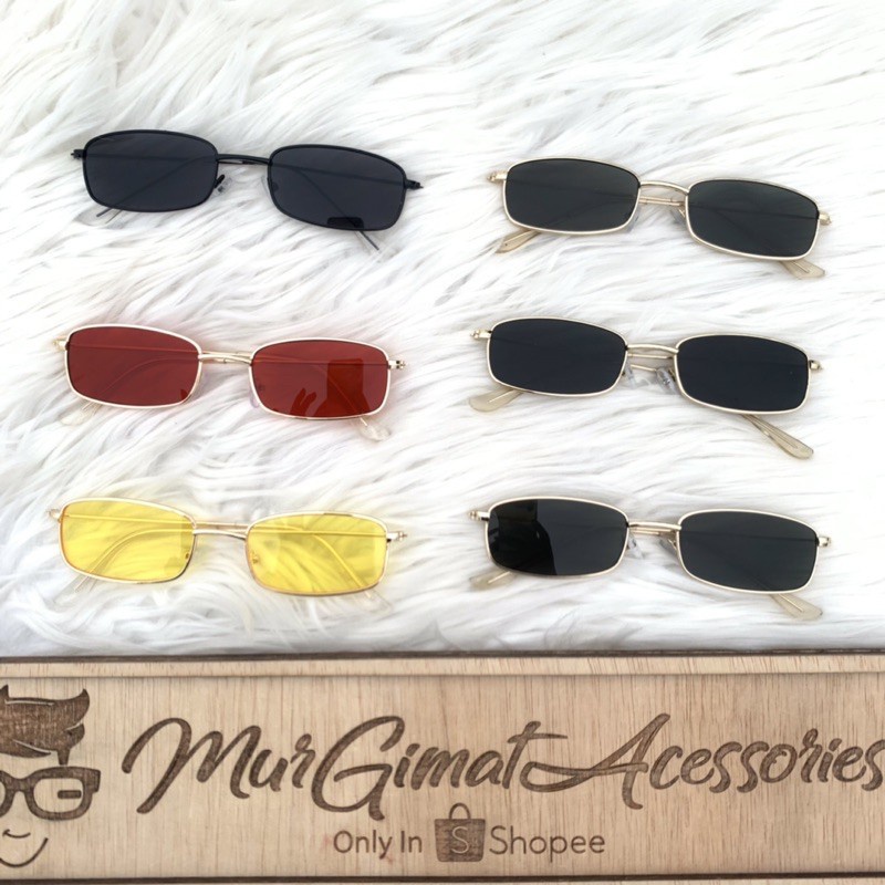 SMALL RECTANGULAR VINTAGE RETRO UNISEX MK K CLIQUE UVA UVB PROTECTION SUNGLASSES SPEK MATA FASHION VIRAL