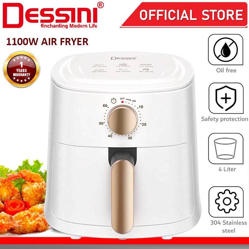 DESSINI ITALY AF-40 Electric Oven Convection Air Fryer Toaster Timer Oil Free Roaster Breakfast Machine Ketuhar (4L)