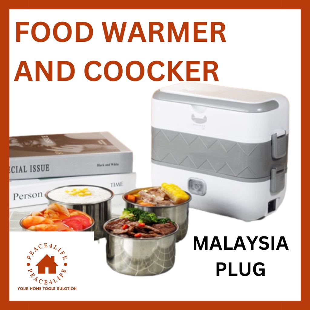 Portable Electric Food Warmer Lunch Box Stainless Steel Food Container Home Office Bekas Masak Dan Pemanas Makanan Bekal