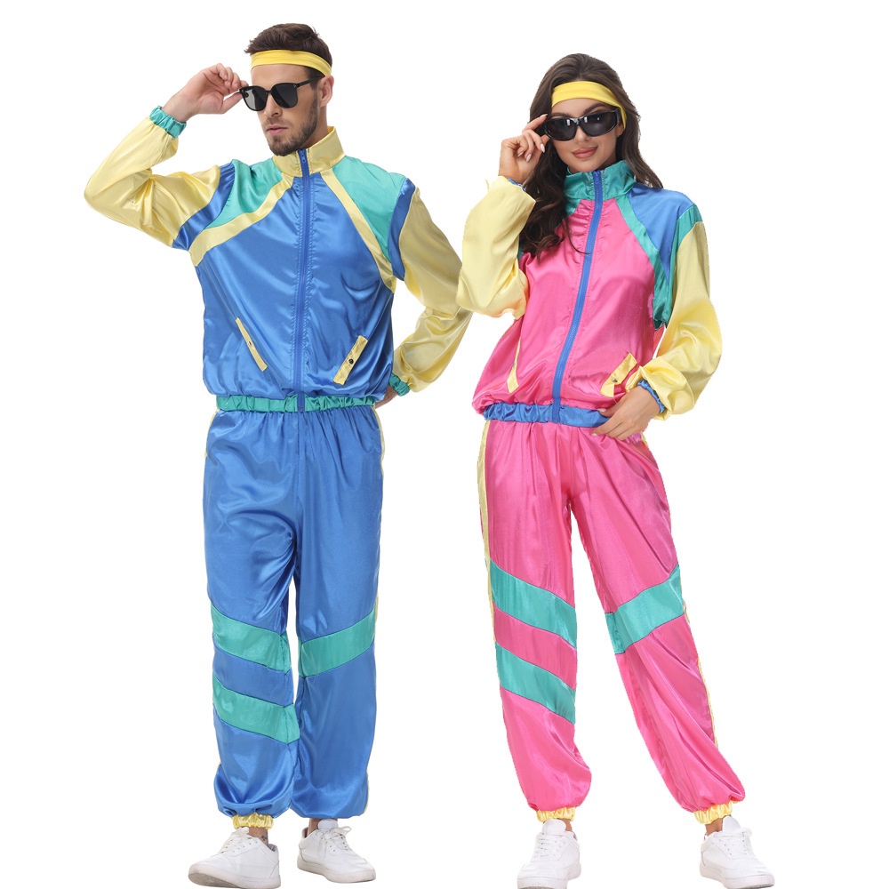 Couples Hippie Costumes Male Women Carnival Halloween Vintage Party 70s 80s Rock Disco Clothing Suit Cosplay Outfits