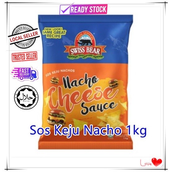 Nacho Cheese Sauce Sos Exp Date 28-01-2025 Keju 1Kg SWISS BEAR > As KFC Cheezy Wedges