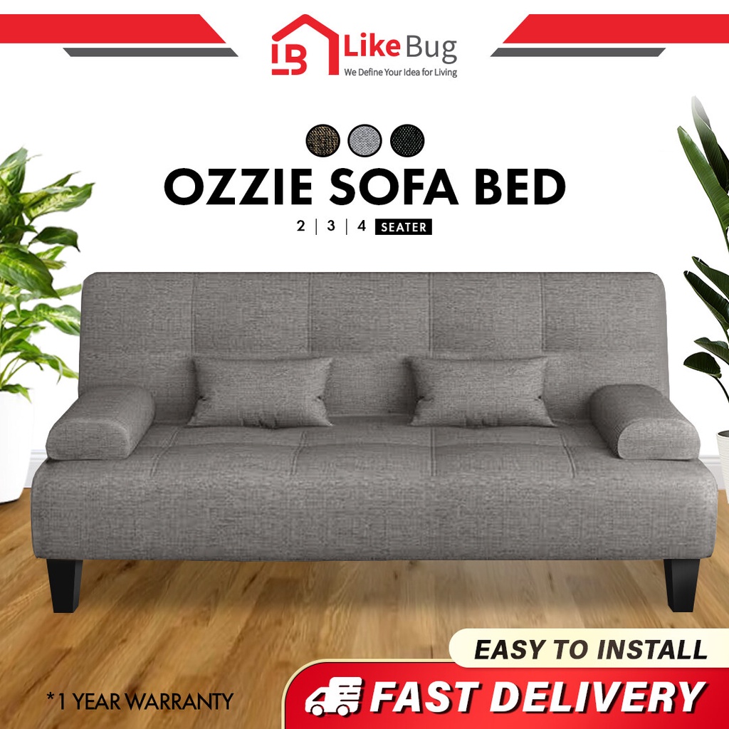 LIKE BUGOZZIE 3/4 Seater Sofa with Pillow Sofa Bed Foldable / Canvas Sofa / 2 in 1 Sofa with 1 Year Warranty