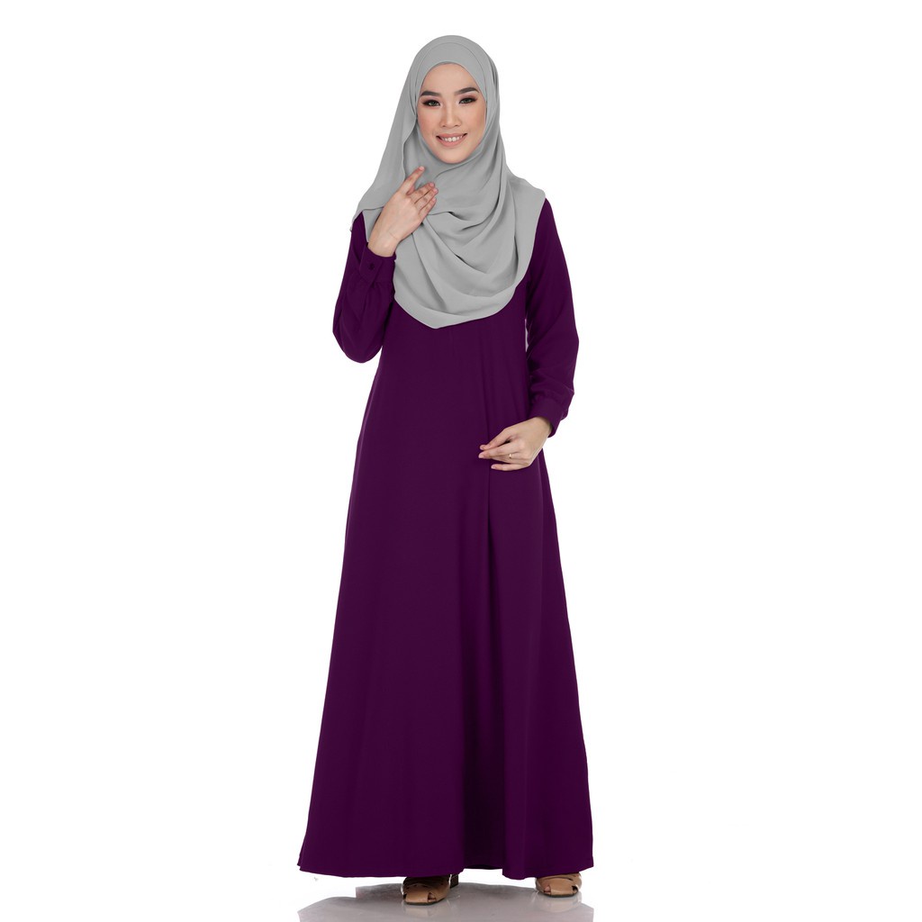 Jubah Putih Muslimah Umrah Murah Wanita Perempuan Cantik Plain Ironless Plus Size White Dress S to 6