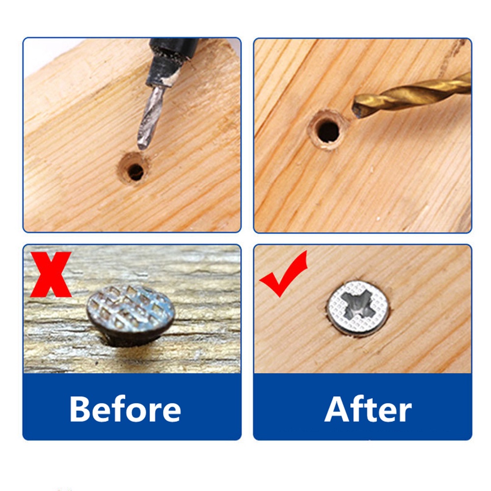 Build Craft Krachtige 5pcs HSS Countersink Drill Bit Set Screw Woodworking Chamfer Tool Quick Change 5 6 8 10 12 Repa... - Image 4