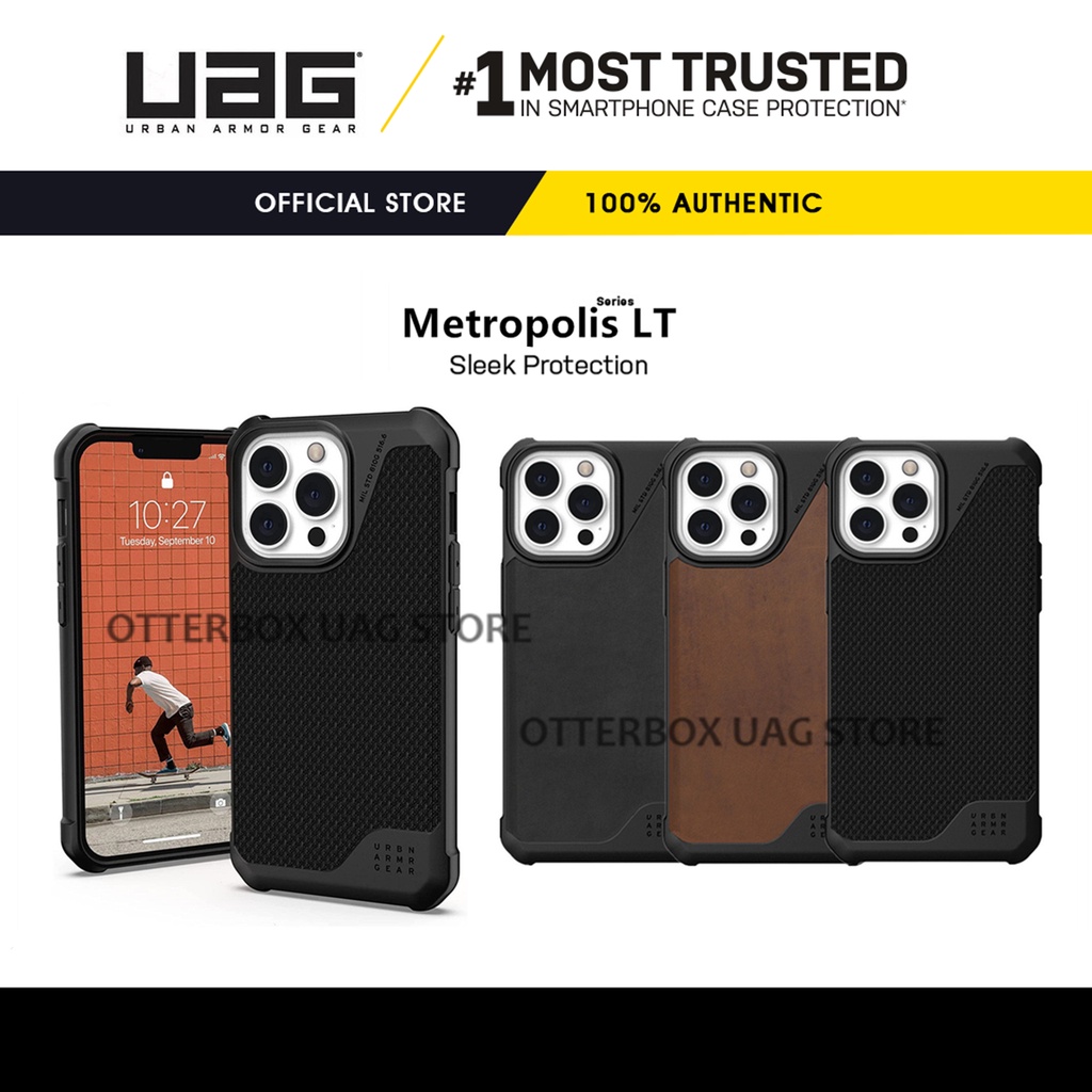 UAG iPhone 11 12 13 Pro Max / 13 Pro / 13 / 13 Mini / XS Max / XR / XS / X / 6s 7 8 Plus Case Cover Metropolis LT Premium Leather Case Rugged Military Drop Tested iPhone Casing