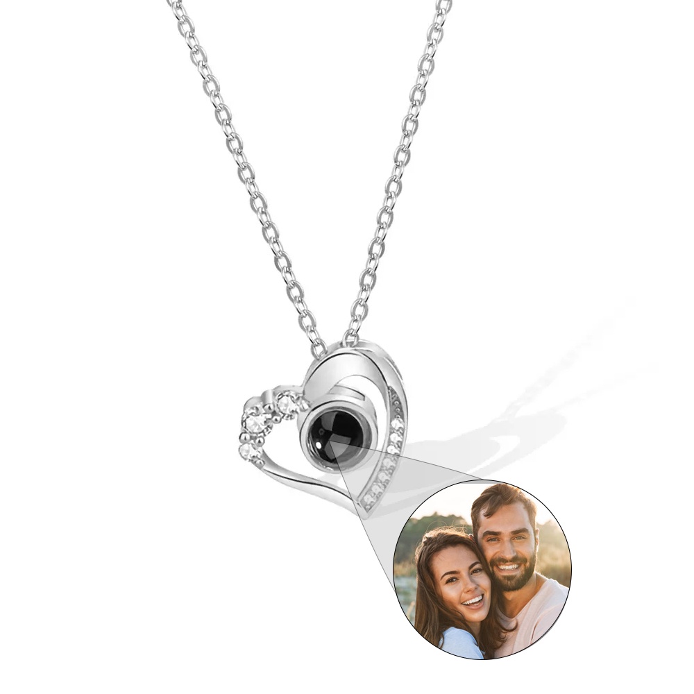 Custom Projection Necklace Personalized Picture Heart Pendant Memorial Photo Bridesmaid Jewelry Trendy Best Valentine's Gift