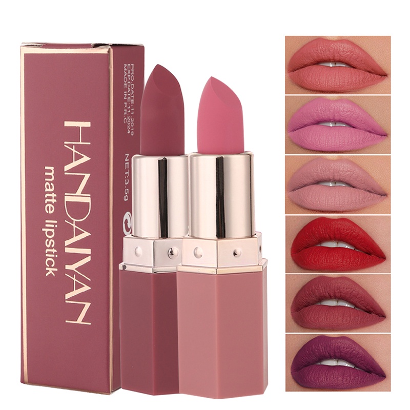 Matte Lipstick Waterproof Long Lasting Lip Stick Sexy Red Pink Velvet Nude Lipsticks Women Cosmetics maquillaje LPS#