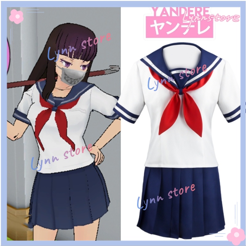 Ayano Aishi Cosplay Costume Game ‘’Yandere Simulator‘’ Sailor Suit Girls JK Uniforms Comic Con Costumes