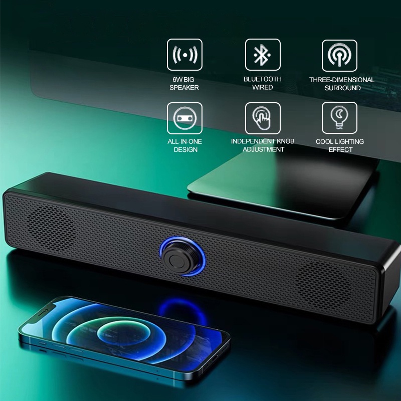 Portable USB Mini Speaker Soundbar for PC Computer Music Player USB Speaker Amplifier Bluetooth Speaker PC Home Theater