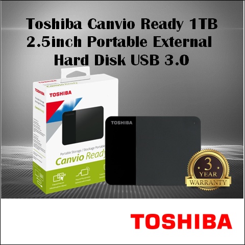 TOSHIBA Canvio Ready 1TB Portable HDD 2.5" External Hard Disk USB 3.2 ...