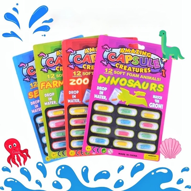 12Pcs Sponge Water Incubation Expansion Hatching Animal Capsule Toys Kids Shopee Malaysia