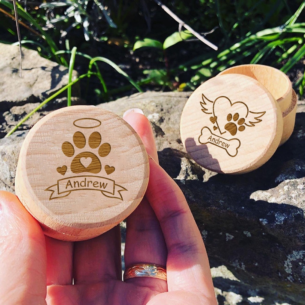 Personalized Dog Hair Memorial Wood Box Pet Ashes Box Cremation Box Dog Keepsake Funeral Pet Dog Supplies