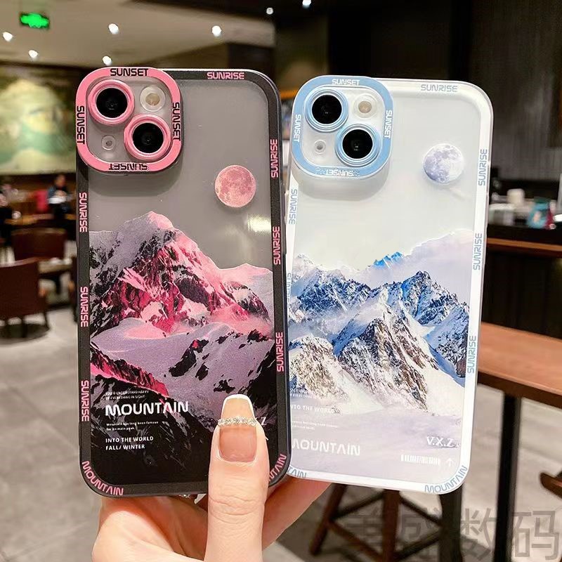 YL| Redmi 13C 12 12C 5 Plus 7 7A 8 8A 9 9A 9C 9T 10 10C Note 13 4 4X 7 8 9 9s 10 Pro 10s 11 11s 12 Pro+ S2 Sunrise over a snowy mountain soft casing