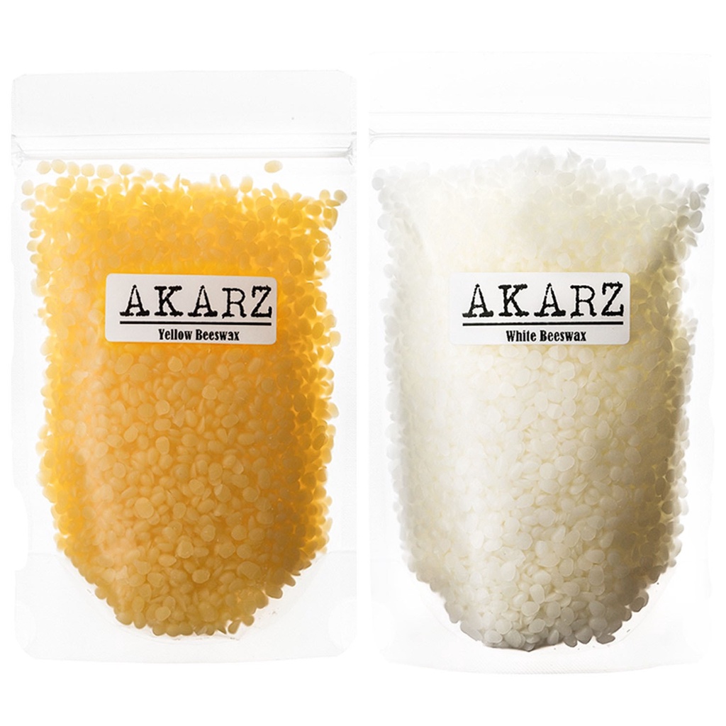 AKARZ Yellow /white Beeswax ( 50g/105g ) Organic Natural And Pure Cosmetic Grade for DIY Lip Balms Lotions Candles Bees Wax Pastilles